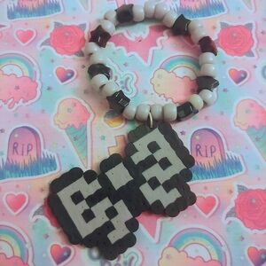 Gray Bow Perler Kandi Bracelet